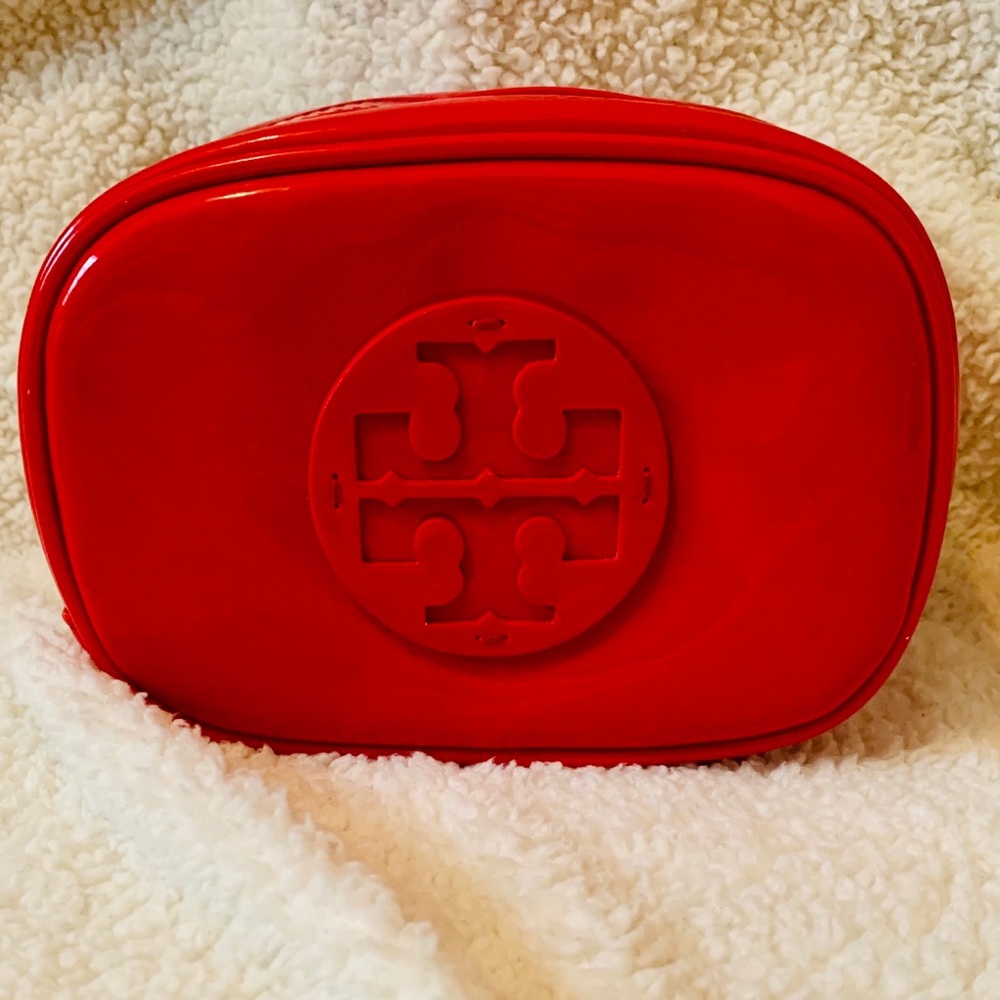 Small Tory Burch Patent Cosmetics Case